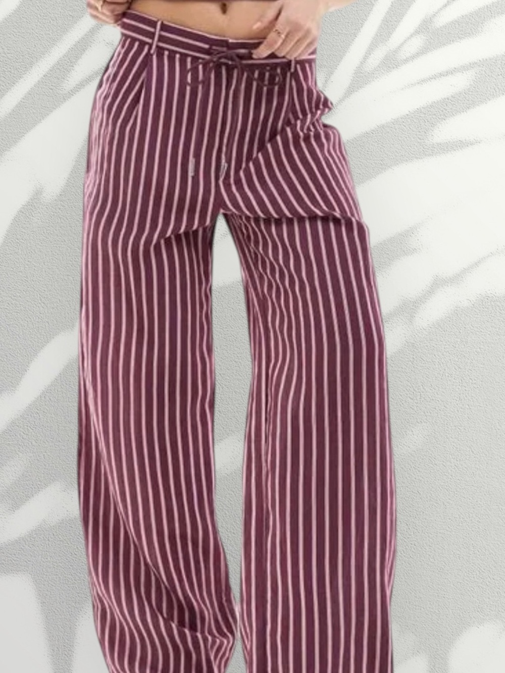 Pull & Bear Striped Wide Leg Pants 🤎🍂 comfy & trendy